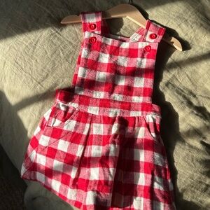 Little Green Radicals Plaid Flannel Pinafore